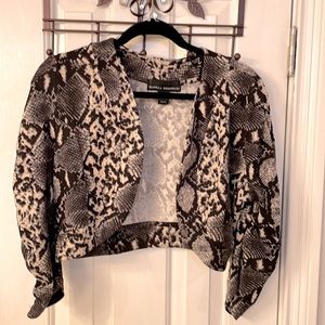 Isabella Rodriguez Animal Print Bolero w/ Puffed Sleeves